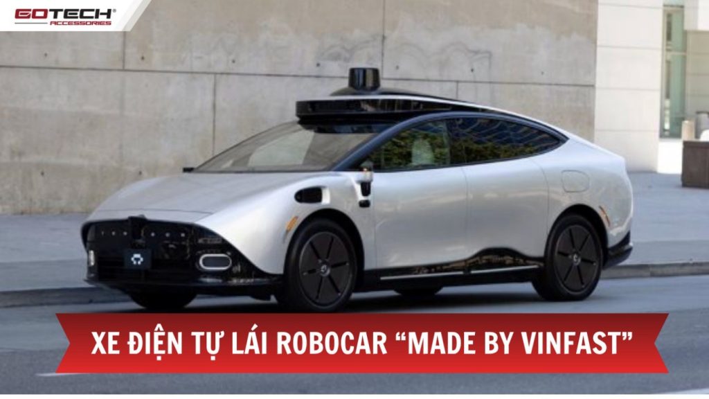 Xe điện tự lái Robocar “Made by Vinfast” lần đầu xuất hiện gây tò mò tại triển lãm Gitex Global